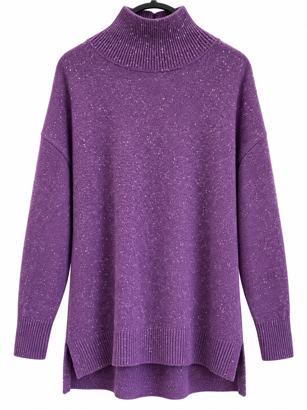 LOFT Purple Sparkle Turtleneck Sweater